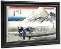 Travellers Passing Mount Fuji By Hiroshige Fine Art Print