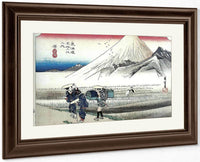 Travellers Passing Mount Fuji By Hiroshige Fine Art Print