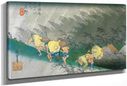 Travellers Surprised By Sudden Rain By Hiroshige Fine Art Print