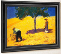 Tree In A Wheat Field By August Macke Fine Art Print