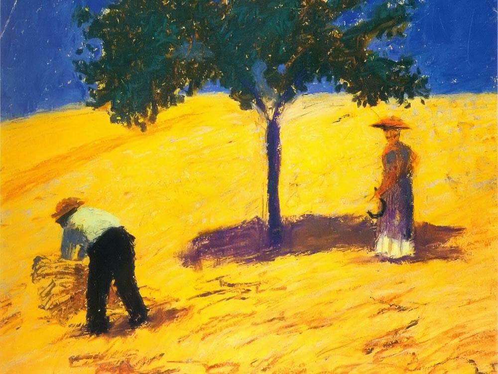 Tree In A Wheat Field By August Macke Fine Art Print