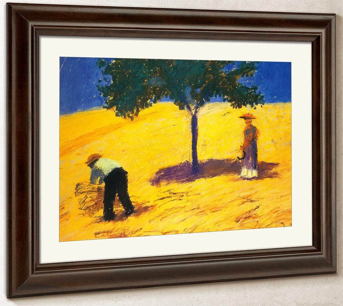 Tree In A Wheat Field By August Macke Fine Art Print