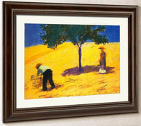 Tree In A Wheat Field By August Macke Fine Art Print