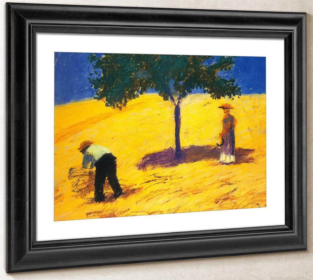 Tree In A Wheat Field By August Macke Fine Art Print
