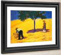 Tree In A Wheat Field By August Macke Fine Art Print