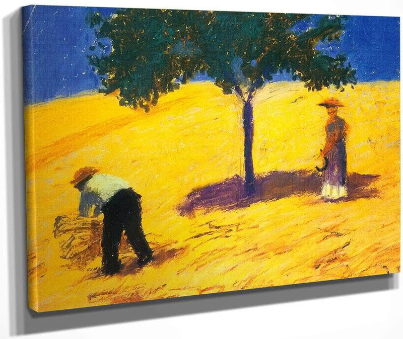 Tree In A Wheat Field By August Macke Fine Art Print