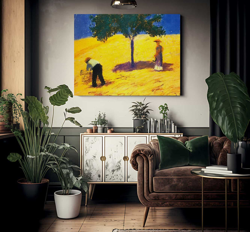 Tree In A Wheat Field By August Macke Fine Art Print