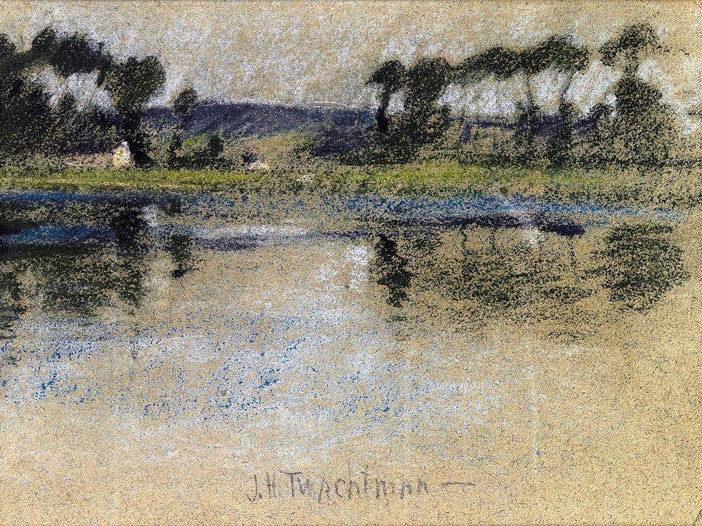 Trees Across The River By John Henry Twachtman Fine Art Print