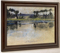 Trees Across The River By John Henry Twachtman Fine Art Print