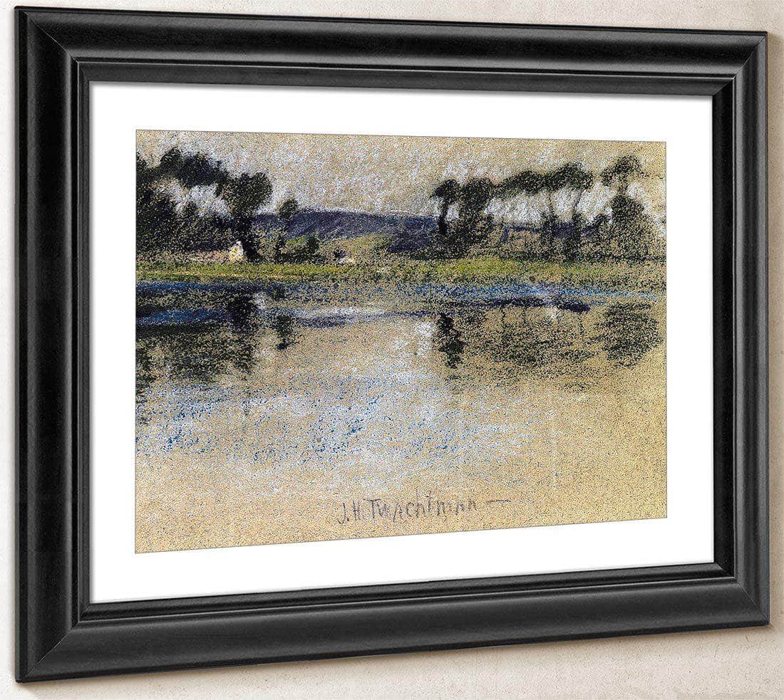 Trees Across The River By John Henry Twachtman Fine Art Print