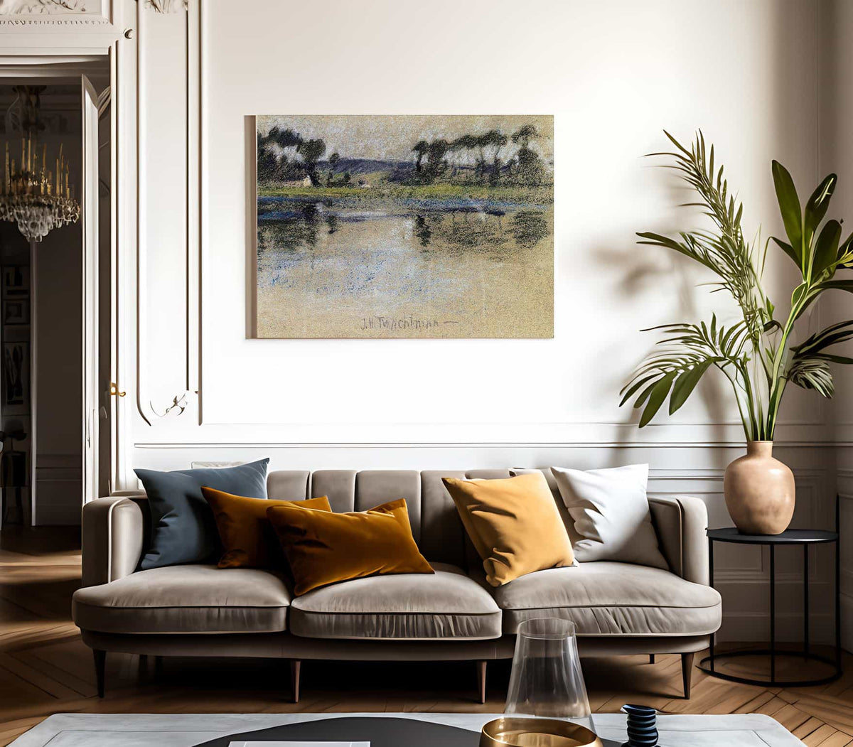 Trees Across The River By John Henry Twachtman Fine Art Print