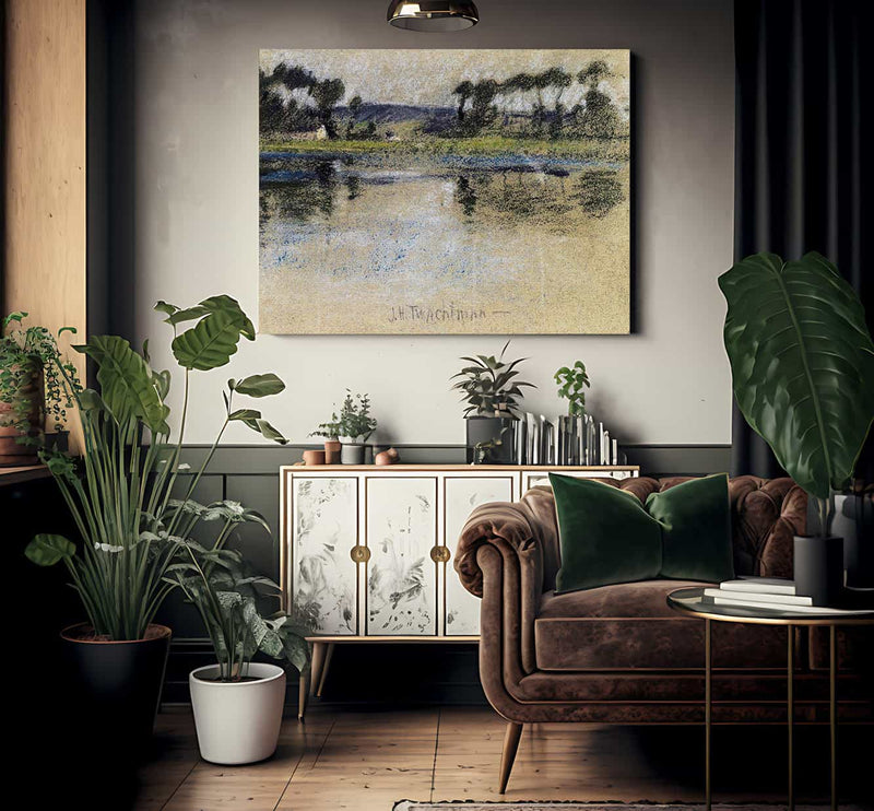 Trees Across The River By John Henry Twachtman Fine Art Print