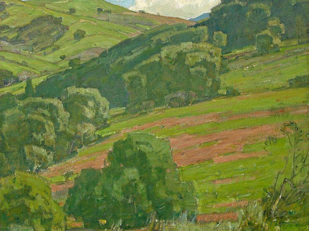Trees Along The Foothills By William Wendt Fine Art Print