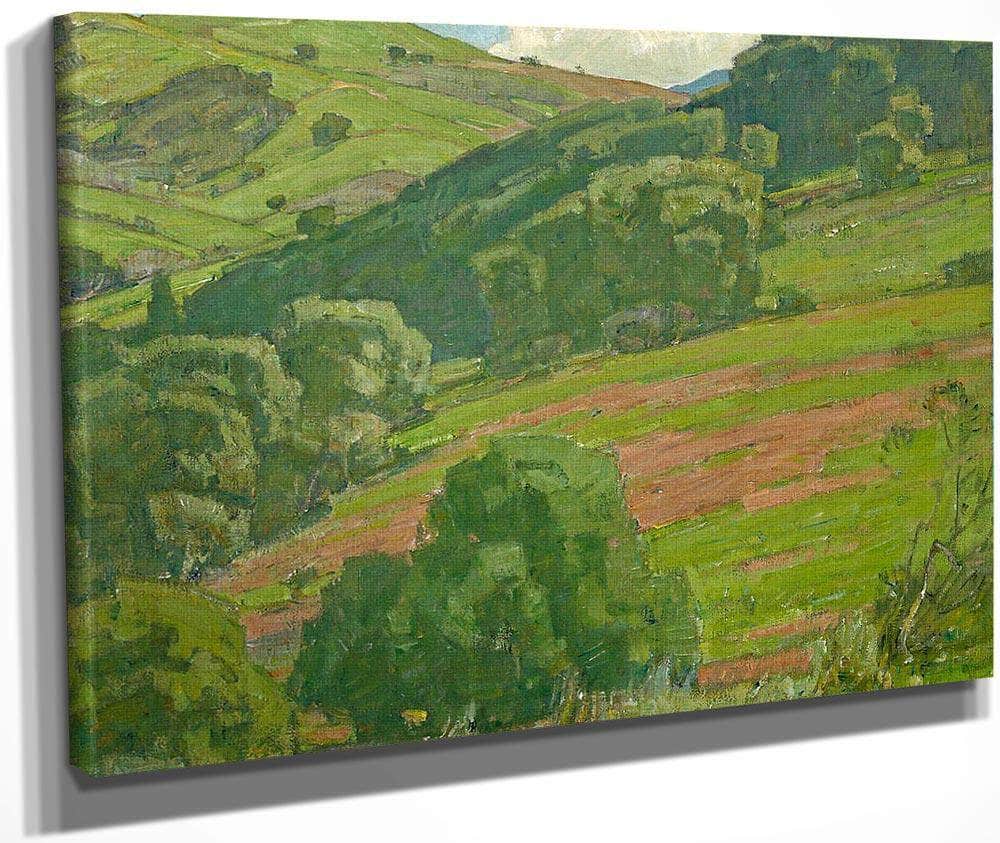 Trees Along The Foothills By William Wendt Fine Art Print