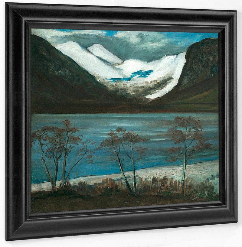 Trees And Snowy Mountains By Nicolai Astrup Fine Art Print