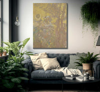 Trees On A Yellow Background 1901 Oil Tempera Charcoal Pastel 247X173Cm Musee Dorsay By Odilon Redon Fine Art Print