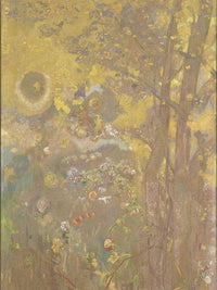 Trees On A Yellow Background 1901 Oil Tempera Charcoal Pastel 247X173Cm Musee Dorsay By Odilon Redon Fine Art Print