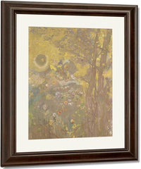 Trees On A Yellow Background 1901 Oil Tempera Charcoal Pastel 247X173Cm Musee Dorsay By Odilon Redon Fine Art Print