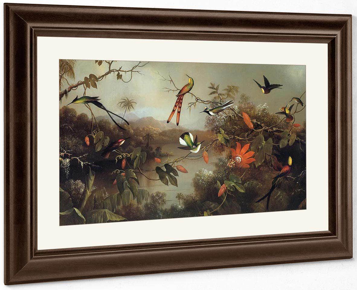 Tropical Landscape With Ten Hummingbirds By Martin Johnson Heade Fine Art Print