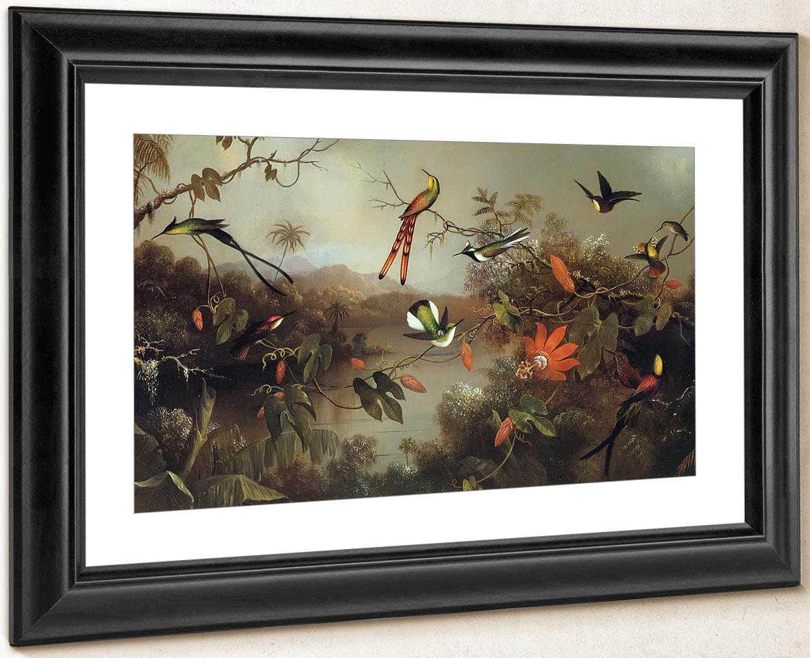 Tropical Landscape With Ten Hummingbirds By Martin Johnson Heade Fine Art Print