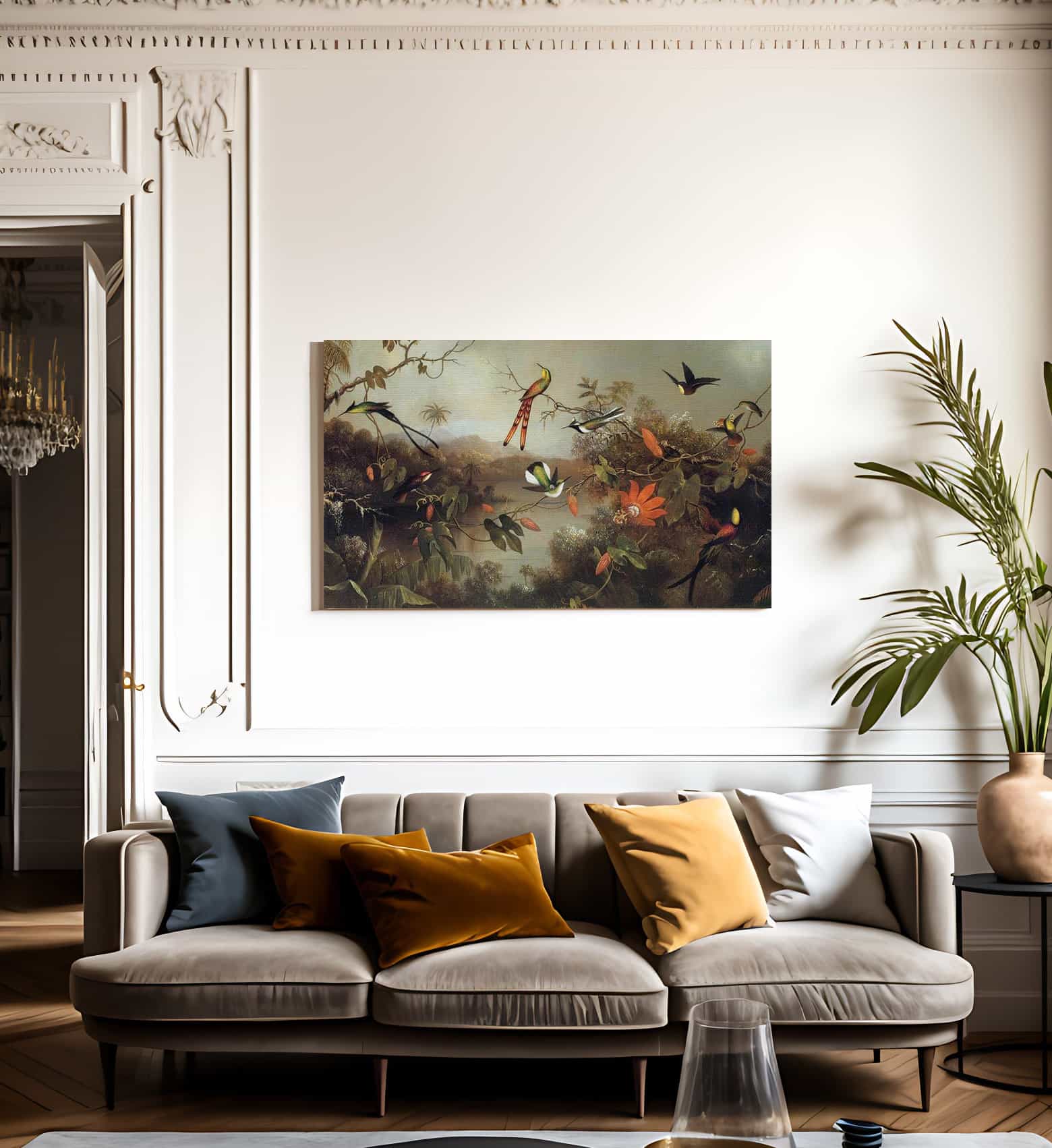 Tropical Landscape With Ten Hummingbirds By Martin Johnson Heade Fine Art Print