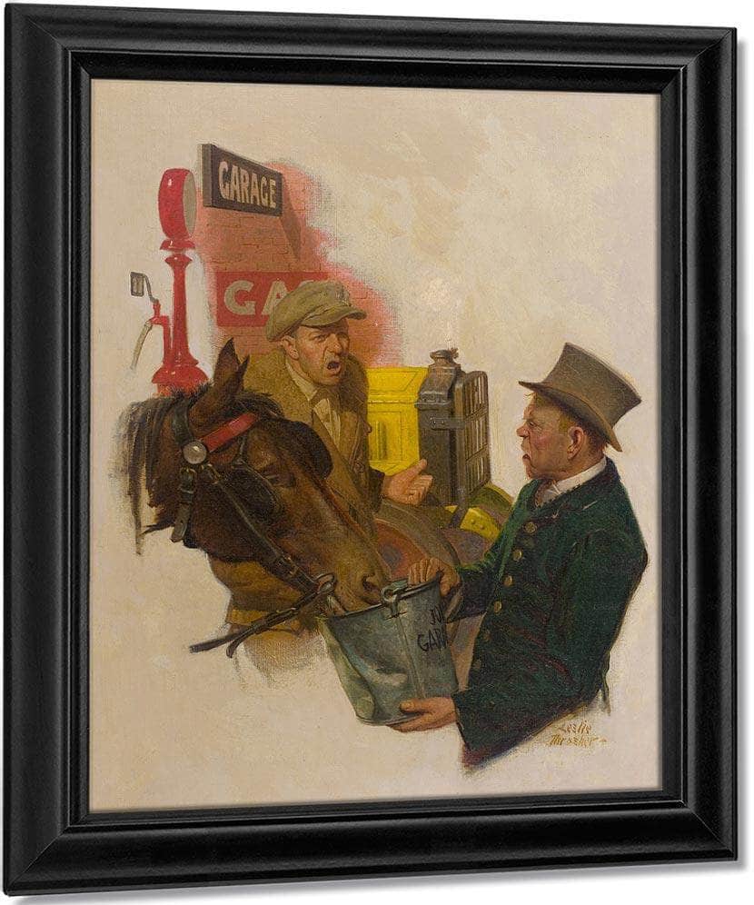 Trouble At The Garage By Leslie Thrasher Fine Art Print