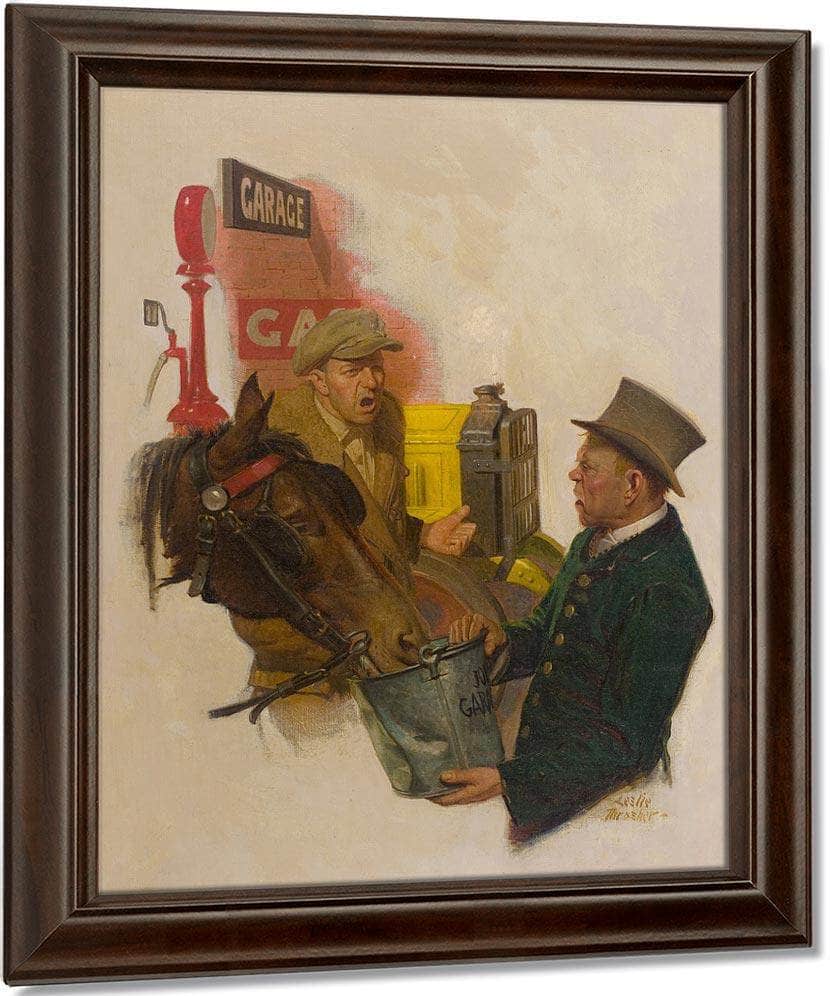Trouble At The Garage By Leslie Thrasher Fine Art Print