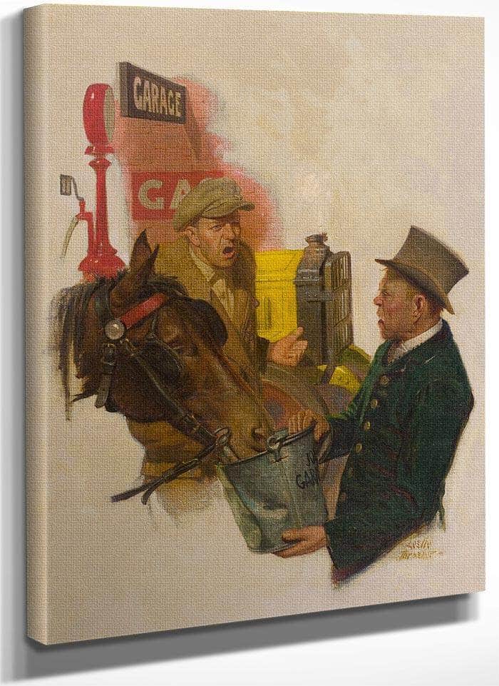 Trouble At The Garage By Leslie Thrasher Fine Art Print