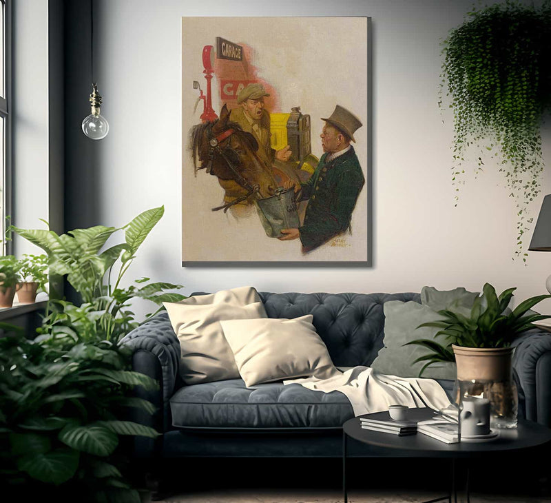 Trouble At The Garage By Leslie Thrasher Fine Art Print