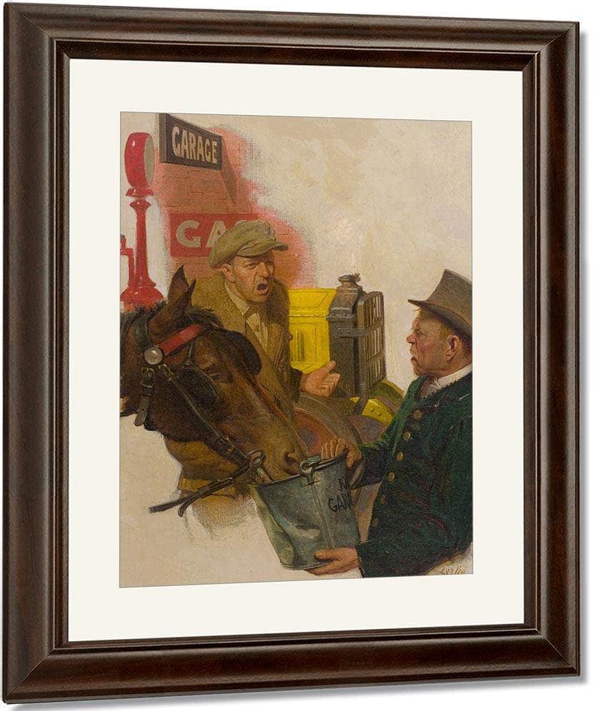 Trouble At The Garage By Leslie Thrasher Fine Art Print