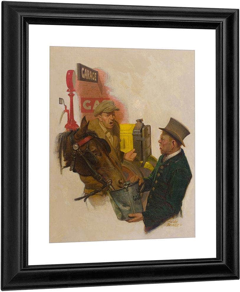 Trouble At The Garage By Leslie Thrasher Fine Art Print