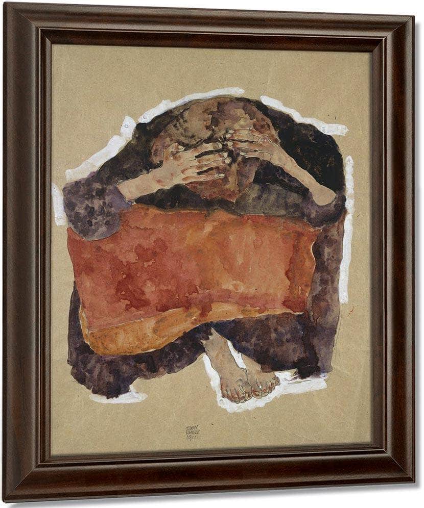 Troubled Woman By Egon Schiele Fine Art Print