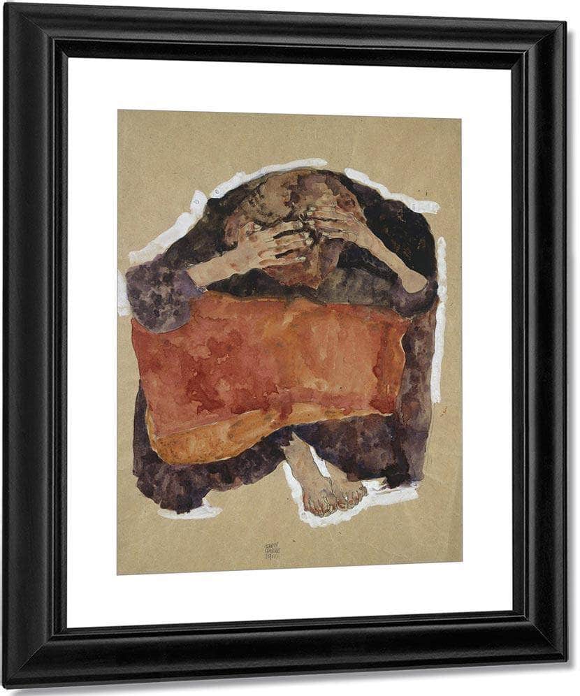 Troubled Woman By Egon Schiele Fine Art Print