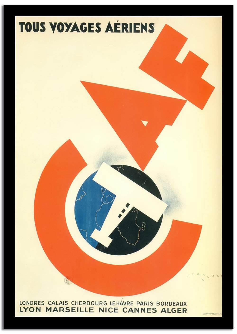 Tuos Voyages Aeriems  Vintage Poster Fine Art Print