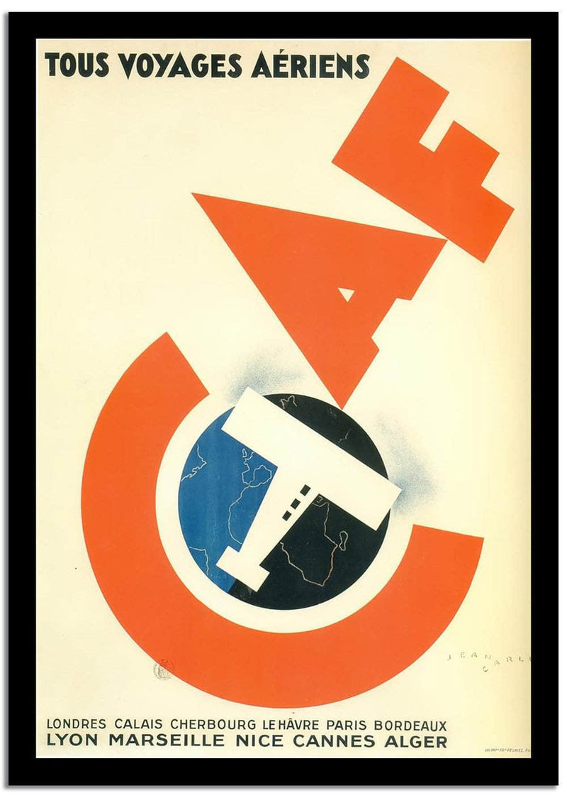 Tuos Voyages Aeriems  Vintage Poster Fine Art Print