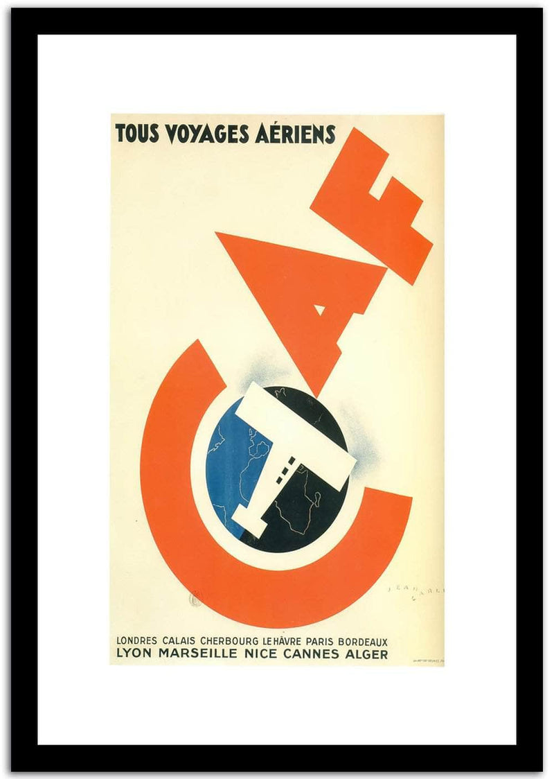 Tuos Voyages Aeriems  Vintage Poster Fine Art Print