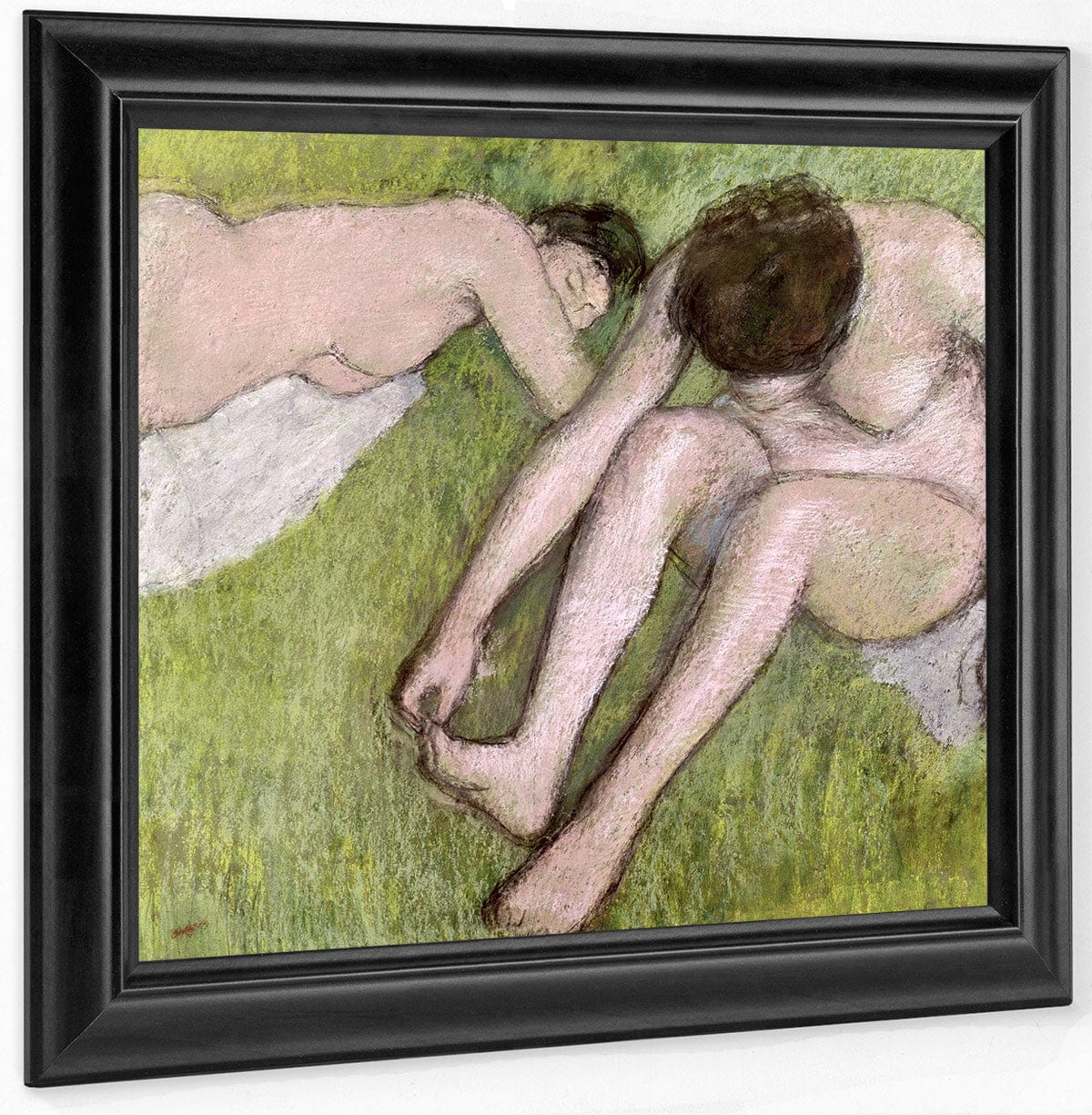 Two Bathers On The Grass By Edgar Degas Fine Art Print