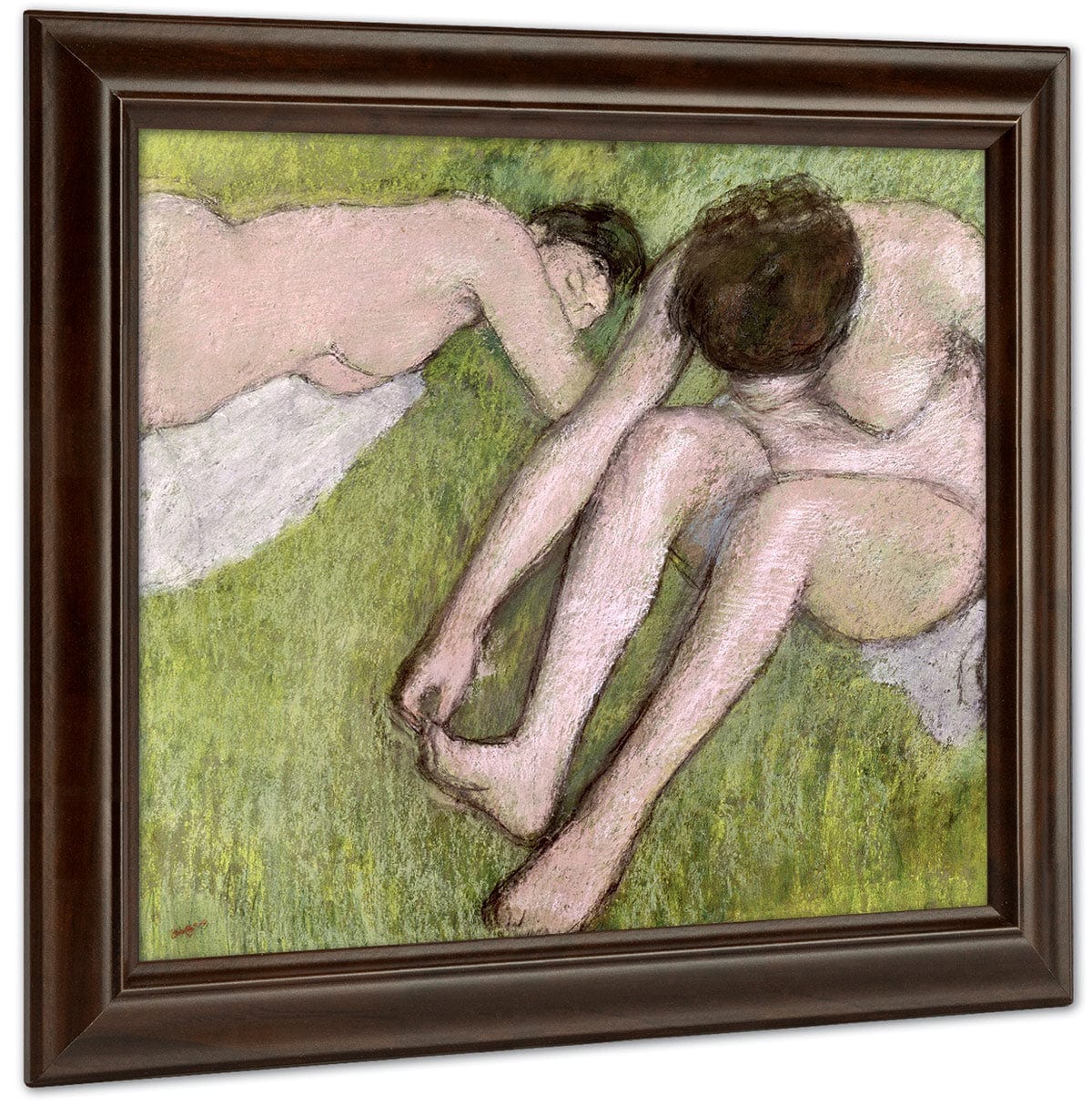 Two Bathers On The Grass By Edgar Degas Fine Art Print
