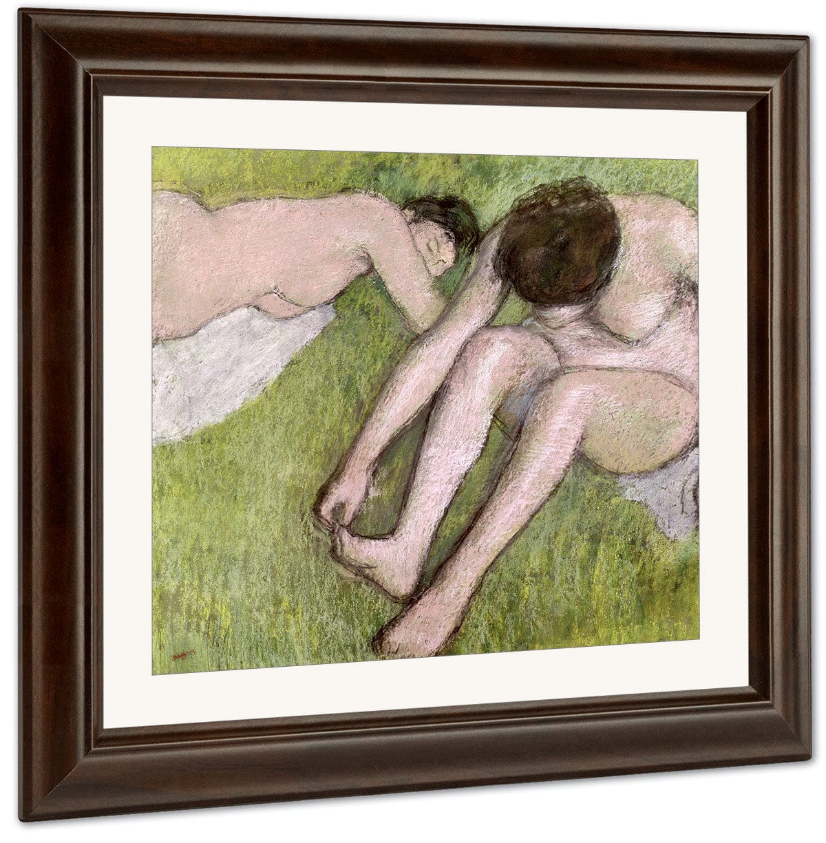 Two Bathers On The Grass By Edgar Degas Fine Art Print