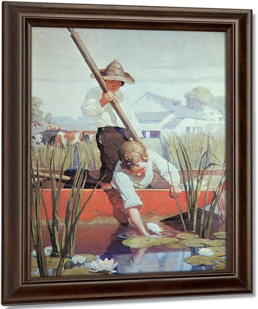 Two Boys In A Punt By NC Wyeth Fine Art Print