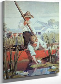 Two Boys In A Punt By NC Wyeth Fine Art Print