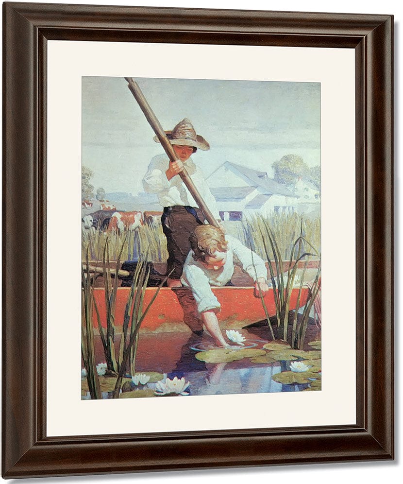 Two Boys In A Punt By NC Wyeth Fine Art Print