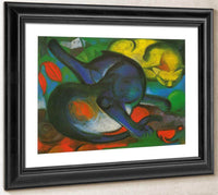 Two Cats Blue And Yellow By Franz Marc Fine Art Print