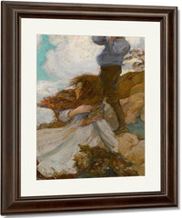 Two Children On A Windswept Hill 1915 By Jessie Willcox Smith Fine Art Print
