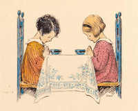 Two Children Praying A Childs Prayer Interior Book Illustration 1929 By Jessie Willcox Smith Fine Art Print