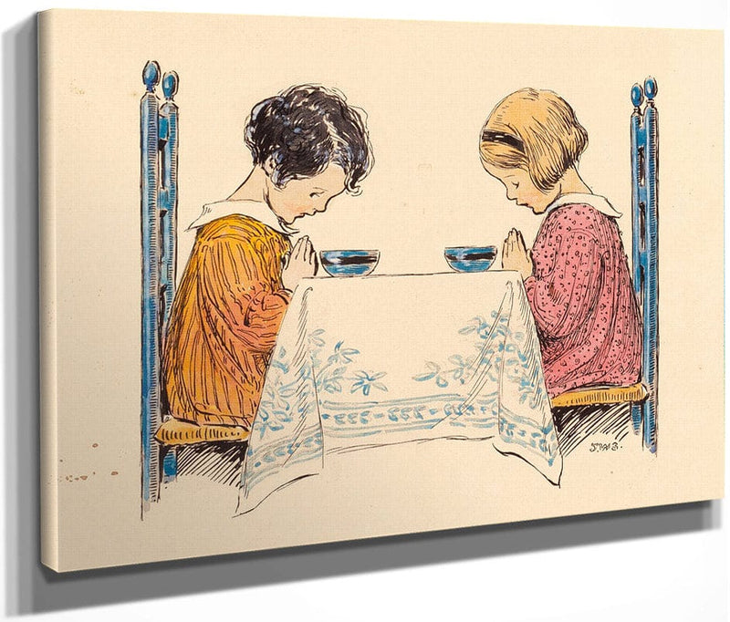 Two Children Praying A Childs Prayer Interior Book Illustration 1929 By Jessie Willcox Smith Fine Art Print