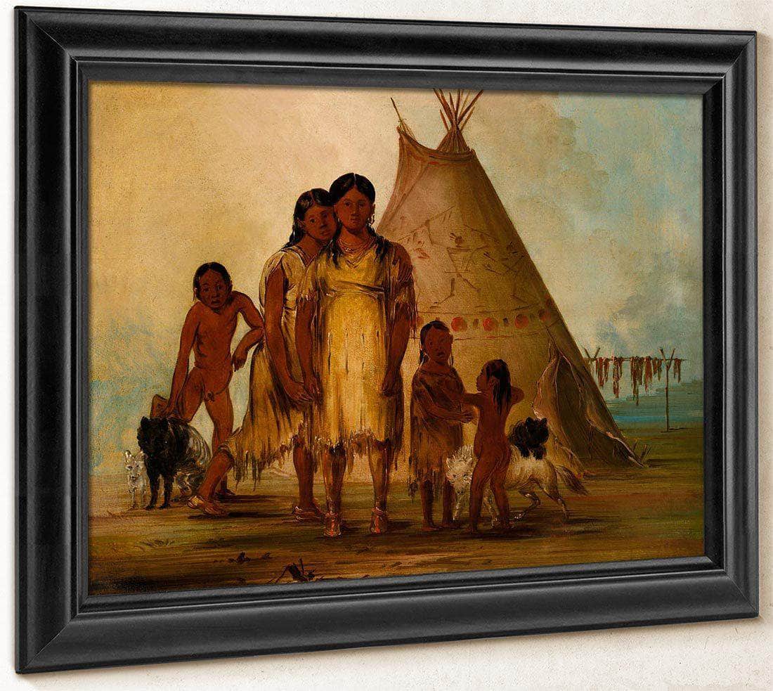 Two Comanche Girls By George Catlin Fine Art Print