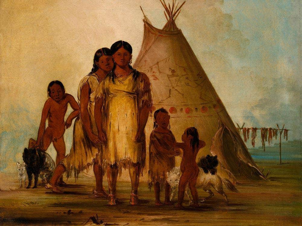 Two Comanche Girls By George Catlin Fine Art Print