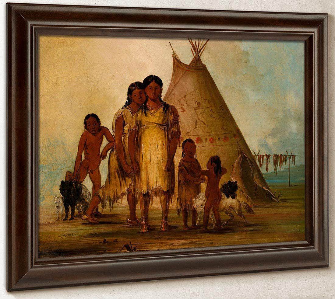 Two Comanche Girls By George Catlin Fine Art Print