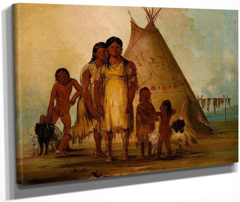 Two Comanche Girls By George Catlin Fine Art Print